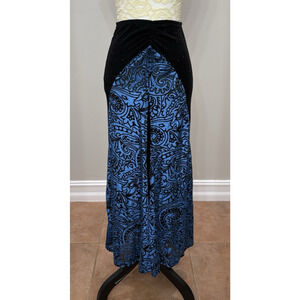 Of the Nile Small Mermaid Maxi‎ Skirt Black Blue Metallic Maxi Gypsy Fairygoth